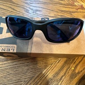 Costa Del Mar Men’s Brine Sunglasses, matte black, Blue Mirror 580P Lens